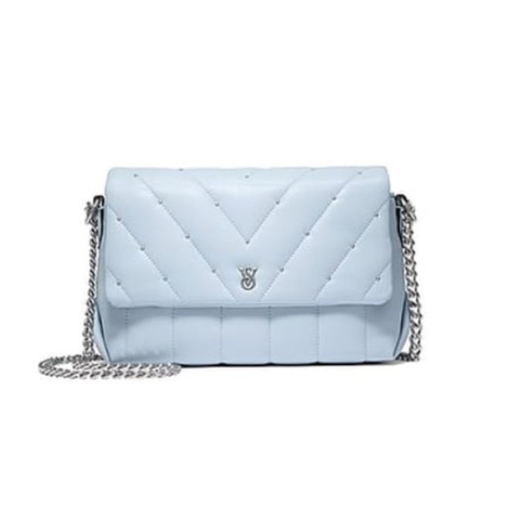 VICTORIA'S SECRET Mini Convertible Bag (Light Blue Quilted Bag)